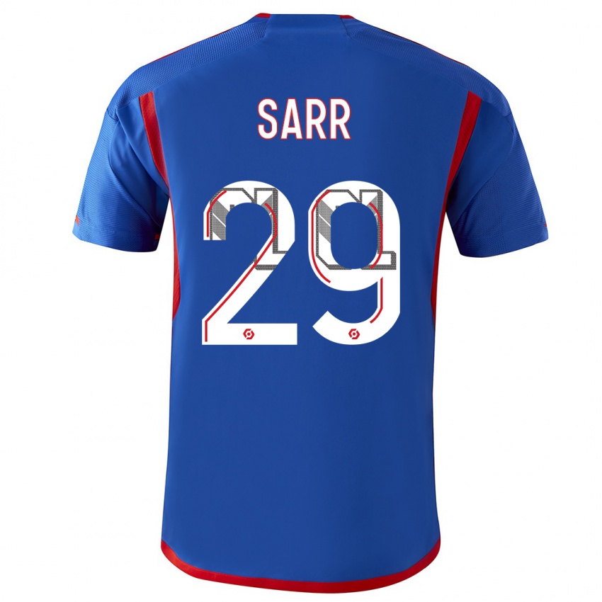 Herren Mamadou Sarr #29 Blau Rot Auswärtstrikot Trikot 2023/24 T-Shirt Österreich