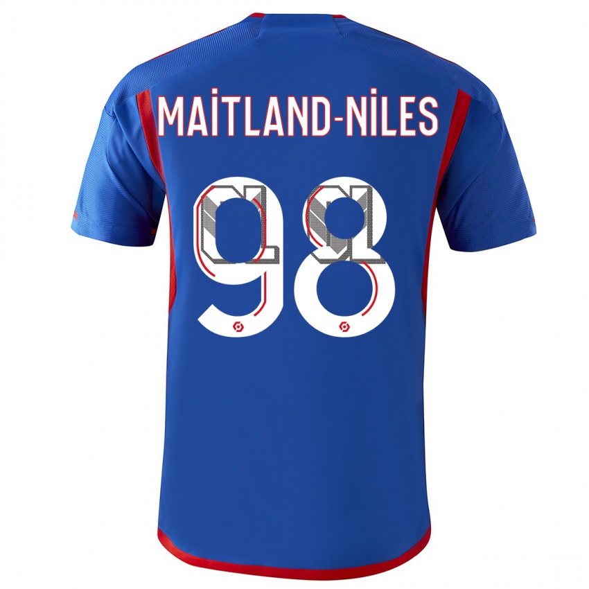 Herren Ainsley Maitland-Niles #98 Blau Rot Auswärtstrikot Trikot 2023/24 T-Shirt Österreich