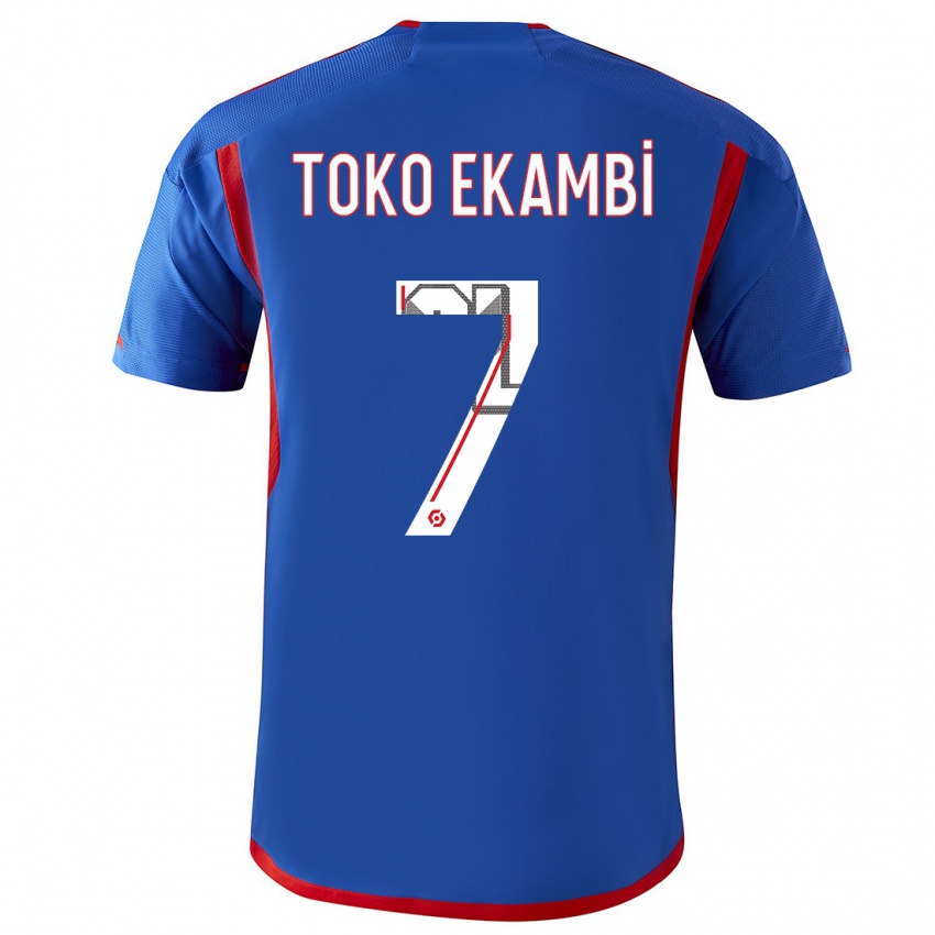 Herren Karl Toko Ekambi #7 Blau Rot Auswärtstrikot Trikot 2023/24 T-Shirt Österreich