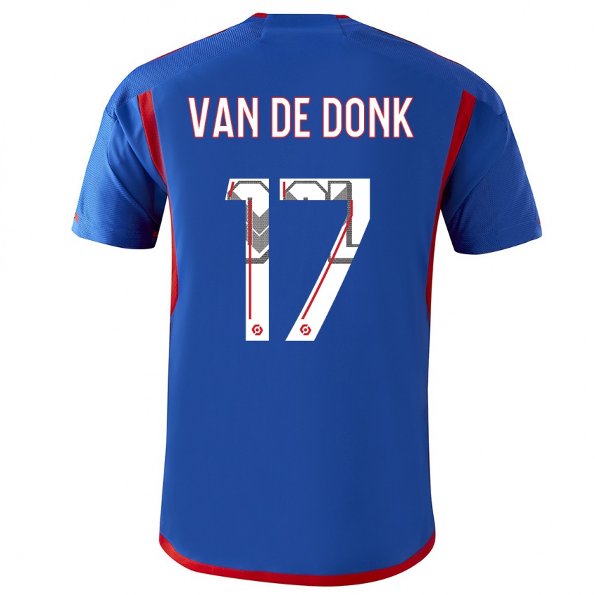 Herren Danielle Van De Donk #17 Blau Rot Auswärtstrikot Trikot 2023/24 T-Shirt Österreich