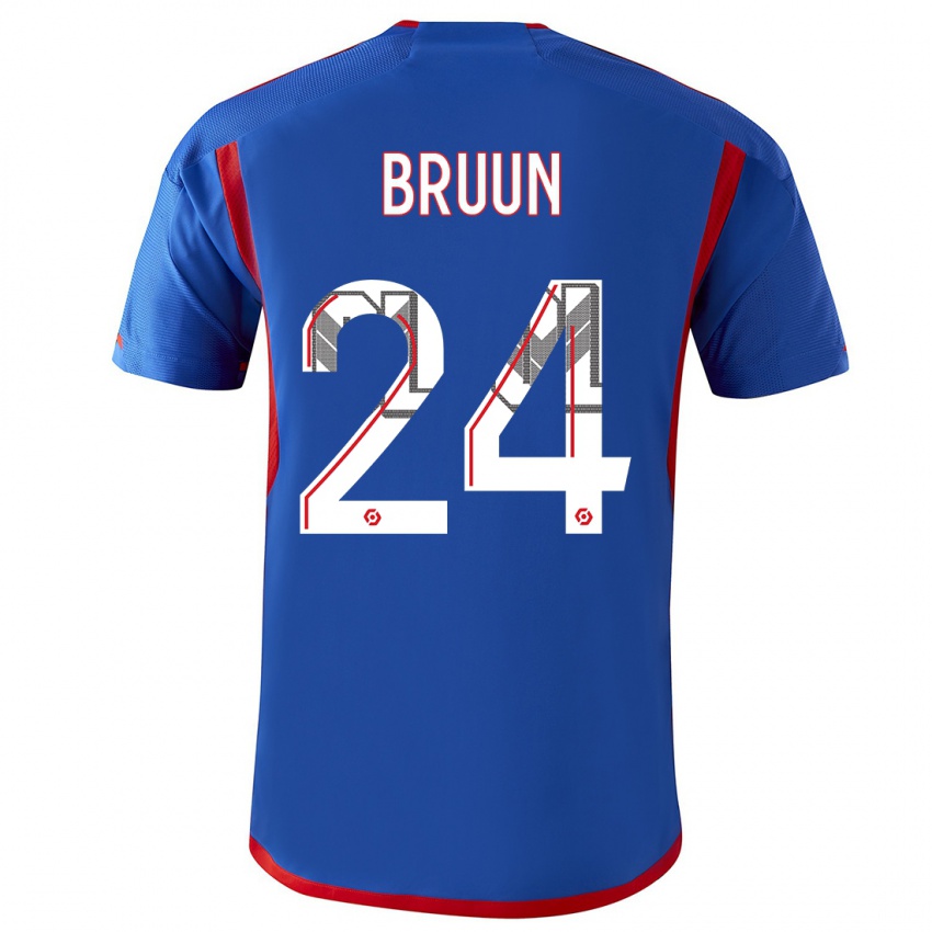 Herren Signe Bruun #24 Blau Rot Auswärtstrikot Trikot 2023/24 T-Shirt Österreich