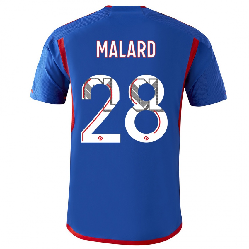 Herren Melvine Malard #28 Blau Rot Auswärtstrikot Trikot 2023/24 T-Shirt Österreich