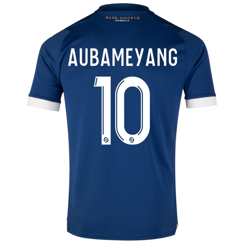 Herren Pierre-Emerick Aubameyang #10 Dunkelblau Auswärtstrikot Trikot 2023/24 T-Shirt Österreich