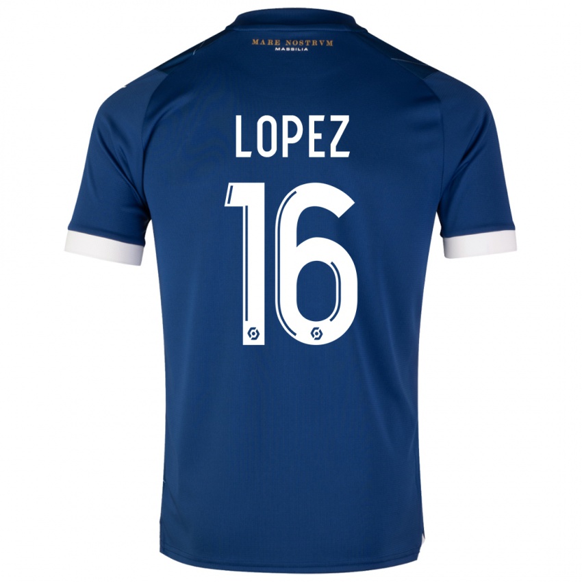 Herren Pau Lopez #16 Dunkelblau Auswärtstrikot Trikot 2023/24 T-Shirt Österreich