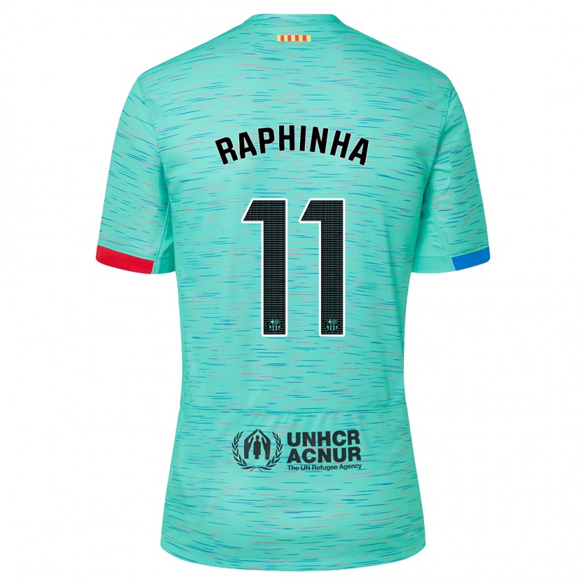 Herren Raphinha #11 Helles Aqua Ausweichtrikot Trikot 2023/24 T-Shirt Österreich