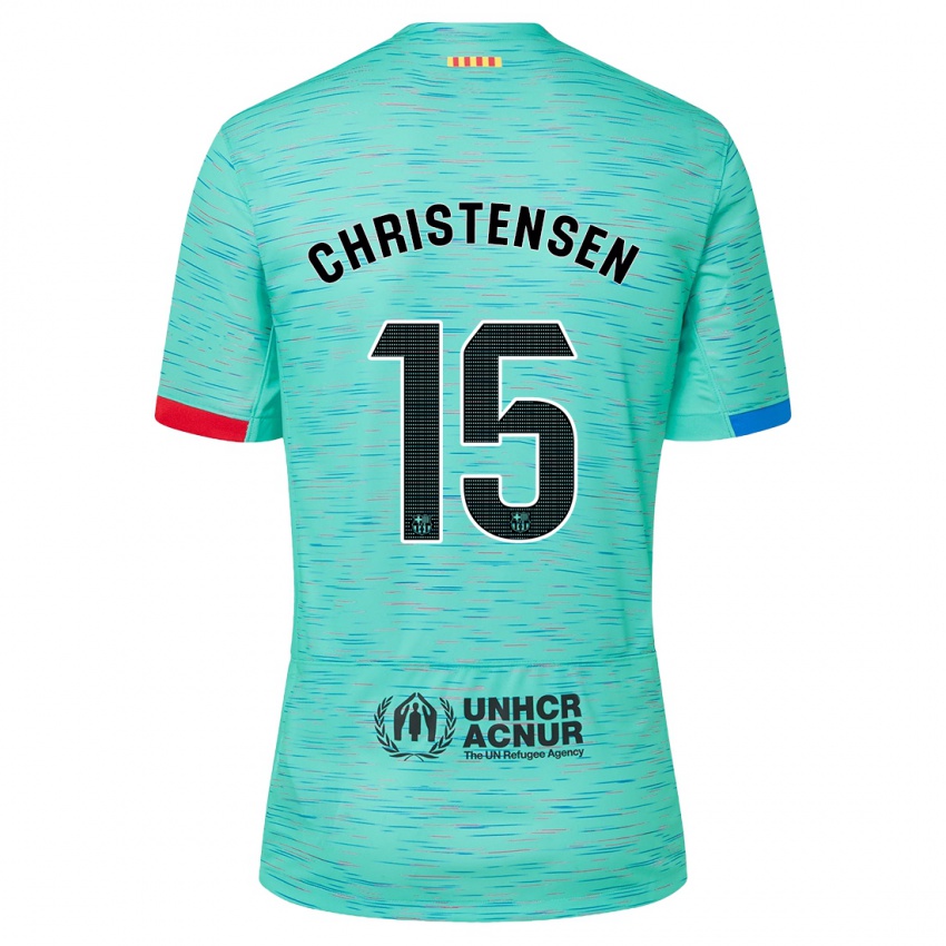 Herren Andreas Christensen #15 Helles Aqua Ausweichtrikot Trikot 2023/24 T-Shirt Österreich