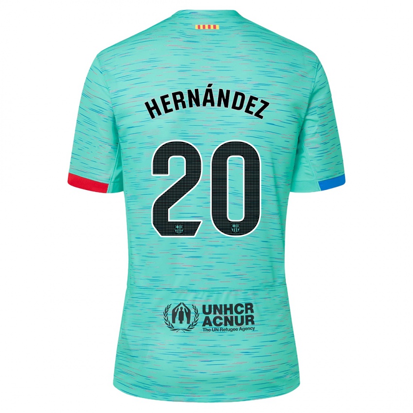 Herren Unai Hernández #20 Helles Aqua Ausweichtrikot Trikot 2023/24 T-Shirt Österreich
