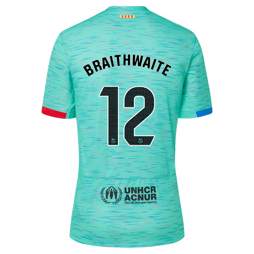 Herren Martin Braithwaite #12 Helles Aqua Ausweichtrikot Trikot 2023/24 T-Shirt Österreich