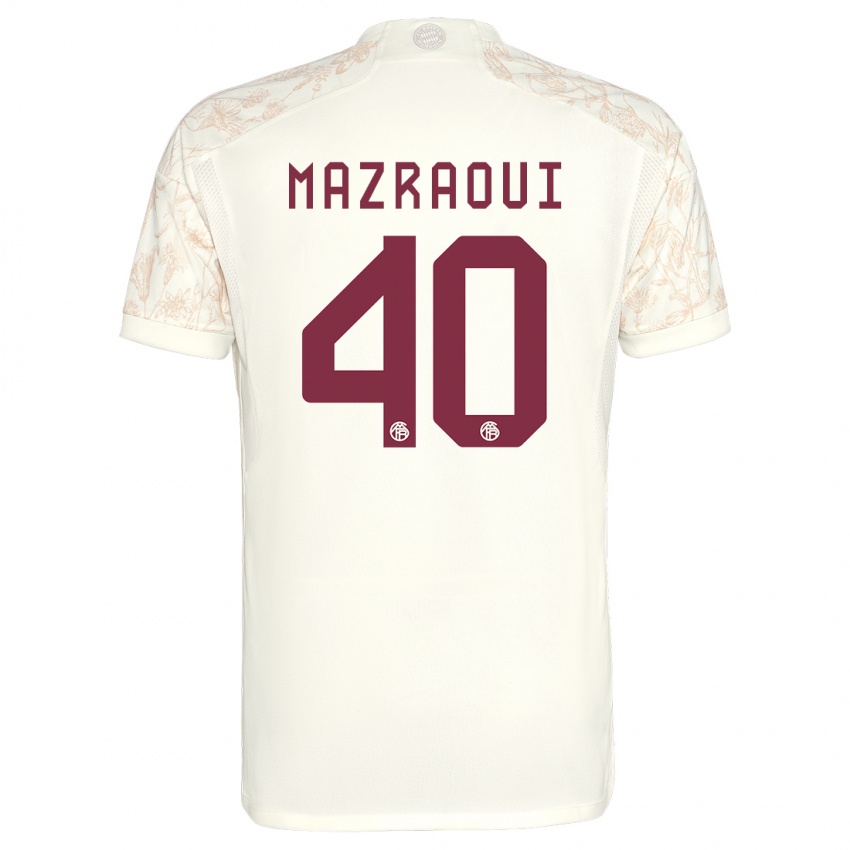 Herren Noussair Mazraoui #40 Cremefarben Ausweichtrikot Trikot 2023/24 T-Shirt Österreich