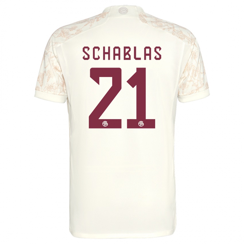 Herren Matteo Schablas #21 Cremefarben Ausweichtrikot Trikot 2023/24 T-Shirt Österreich