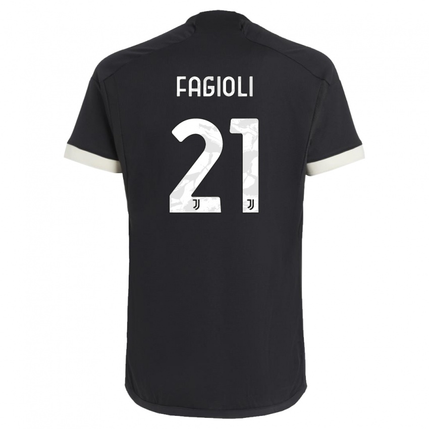 Herren Nicolo Fagioli #21 Schwarz Ausweichtrikot Trikot 2023/24 T-Shirt Österreich