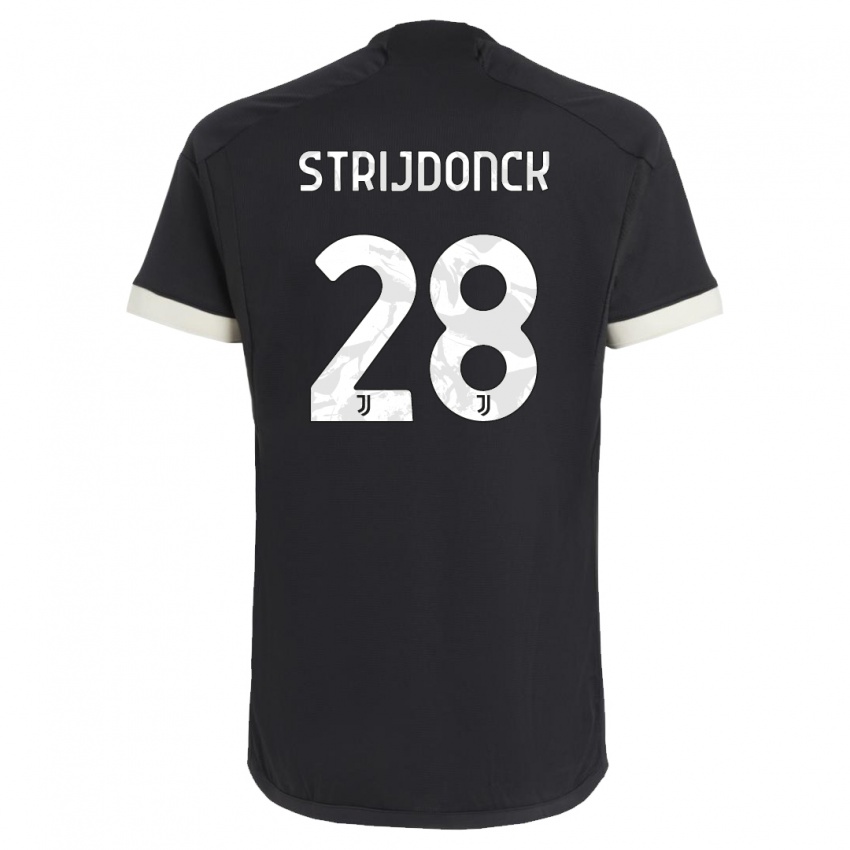 Herren Bayron Strijdonck #28 Schwarz Ausweichtrikot Trikot 2023/24 T-Shirt Österreich