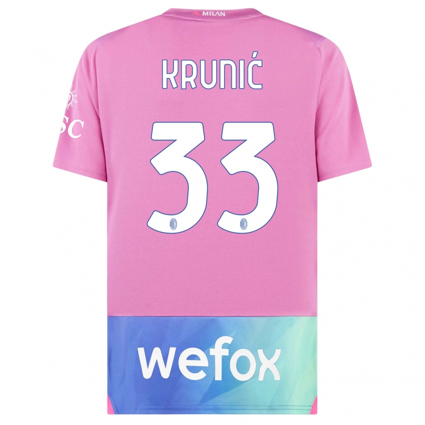 Herren Rade Krunic #33 Pink Lila Ausweichtrikot Trikot 2023/24 T-Shirt Österreich