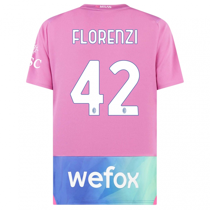 Herren Alessandro Florenzi #42 Pink Lila Ausweichtrikot Trikot 2023/24 T-Shirt Österreich