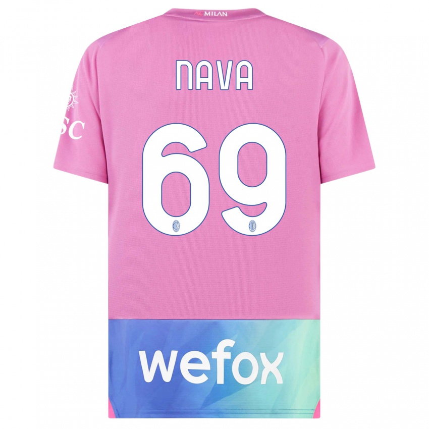 Herren Lapo Nava #69 Pink Lila Ausweichtrikot Trikot 2023/24 T-Shirt Österreich