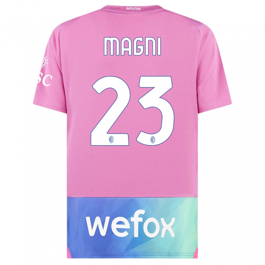 Herren Vittorio Magni #23 Pink Lila Ausweichtrikot Trikot 2023/24 T-Shirt Österreich