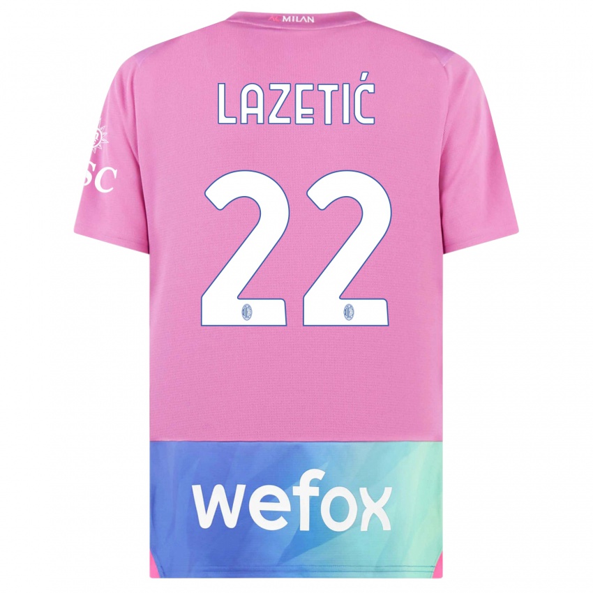 Herren Marko Lazetic #22 Pink Lila Ausweichtrikot Trikot 2023/24 T-Shirt Österreich