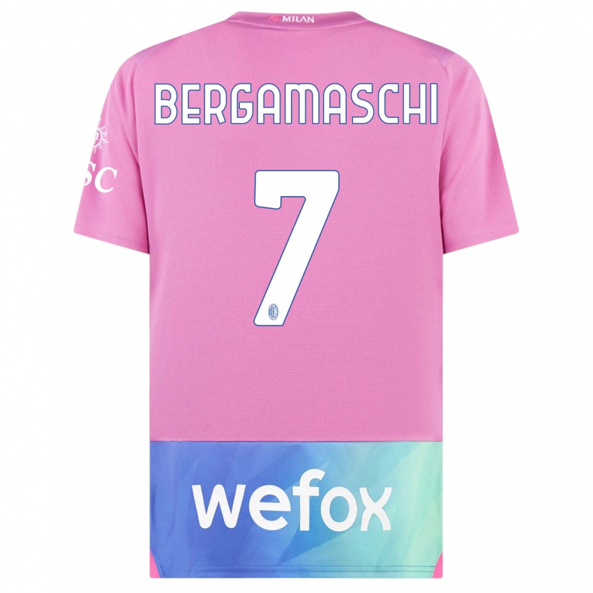 Herren Valentina Bergamaschi #7 Pink Lila Ausweichtrikot Trikot 2023/24 T-Shirt Österreich