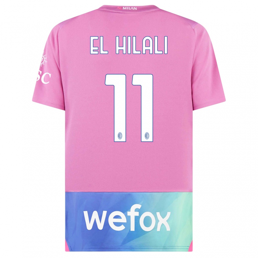 Herren Youns El Hilali #11 Pink Lila Ausweichtrikot Trikot 2023/24 T-Shirt Österreich