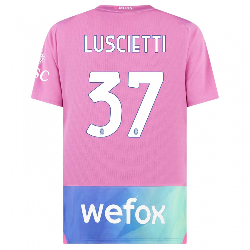 Herren Abebe Luscietti #37 Pink Lila Ausweichtrikot Trikot 2023/24 T-Shirt Österreich