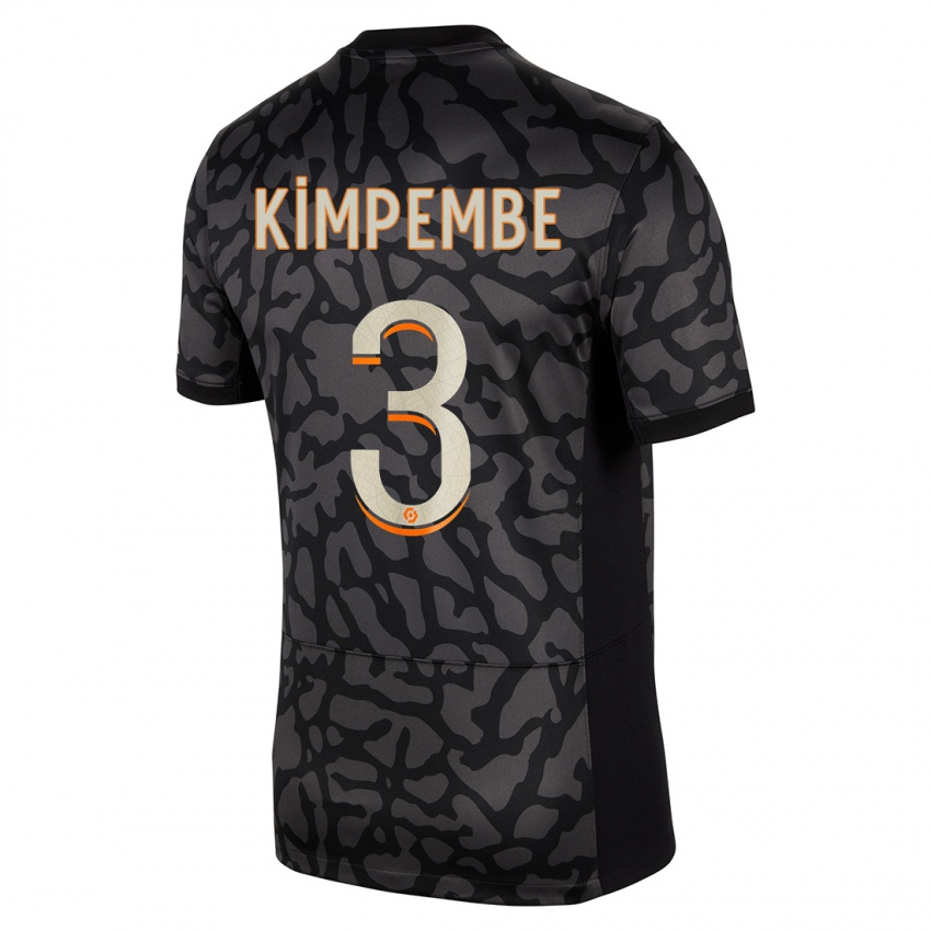 Herren Presnel Kimpembe #3 Schwarz Ausweichtrikot Trikot 2023/24 T-Shirt Österreich