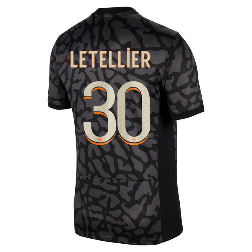 Herren Alexandre Letellier #30 Schwarz Ausweichtrikot Trikot 2023/24 T-Shirt Österreich
