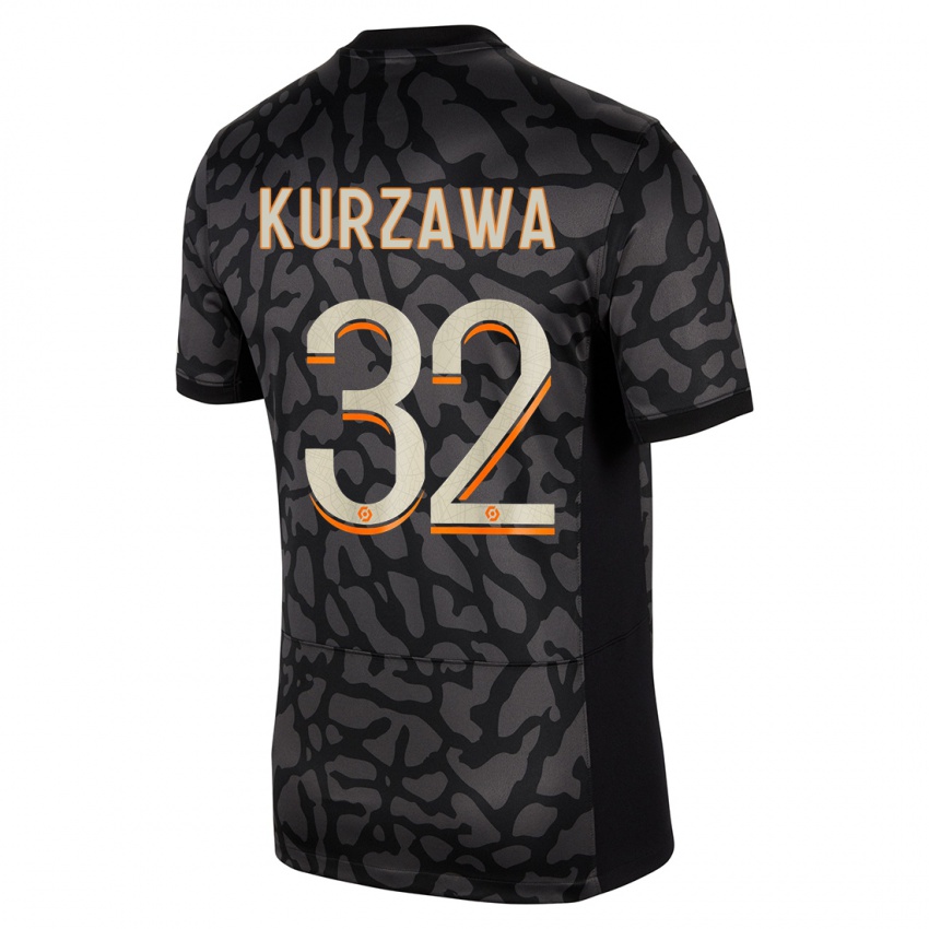 Herren Layvin Kurzawa #32 Schwarz Ausweichtrikot Trikot 2023/24 T-Shirt Österreich
