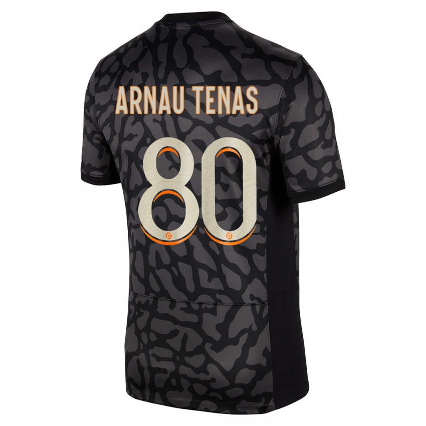 Herren Arnau Tenas #80 Schwarz Ausweichtrikot Trikot 2023/24 T-Shirt Österreich