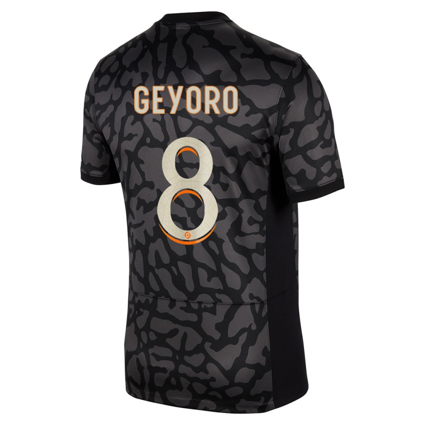 Herren Grace Geyoro #8 Schwarz Ausweichtrikot Trikot 2023/24 T-Shirt Österreich
