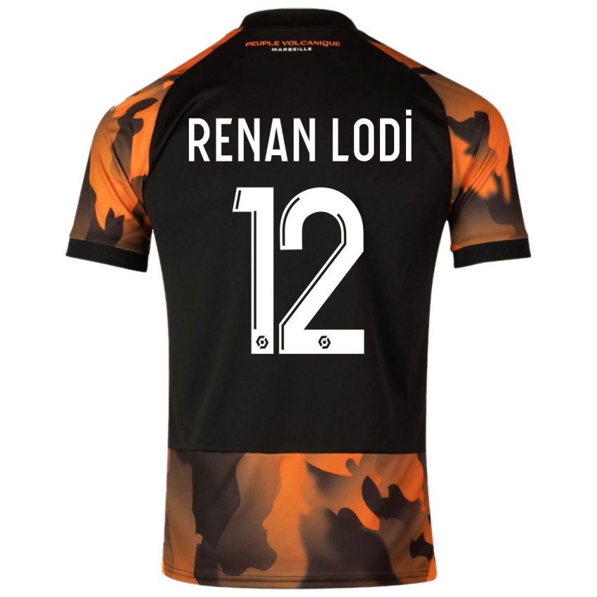 Herren Renan Lodi #12 Schwarzorange Ausweichtrikot Trikot 2023/24 T-Shirt Österreich
