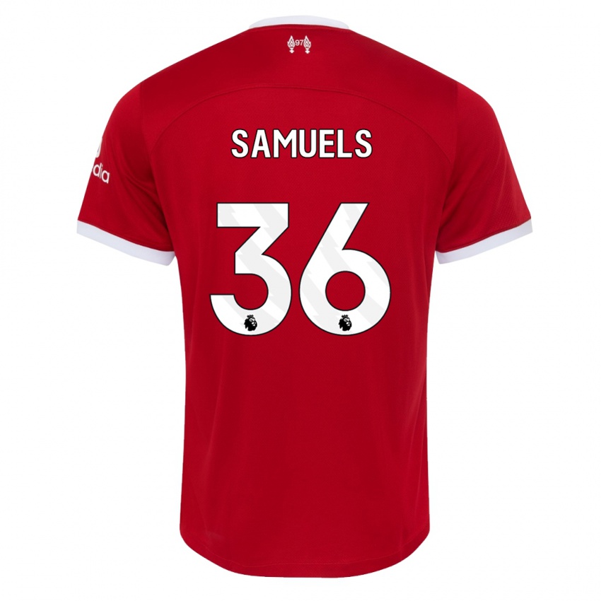 Damen Kerron Samuels #36 Rot Heimtrikot Trikot 2023/24 T-Shirt Österreich