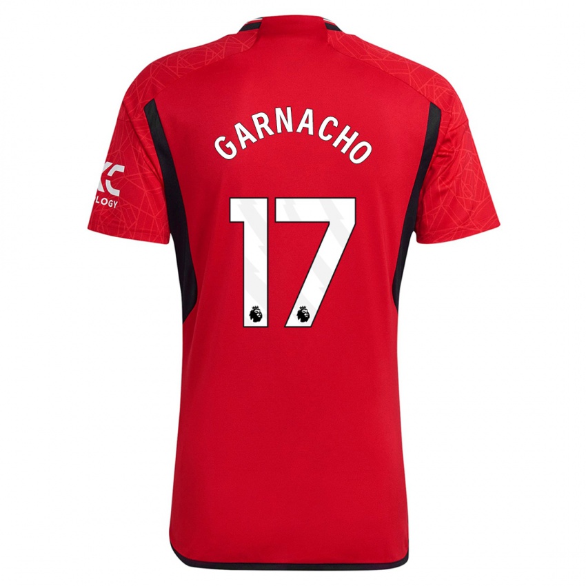 Damen Alejandro Garnacho #17 Rot Heimtrikot Trikot 2023/24 T-Shirt Österreich
