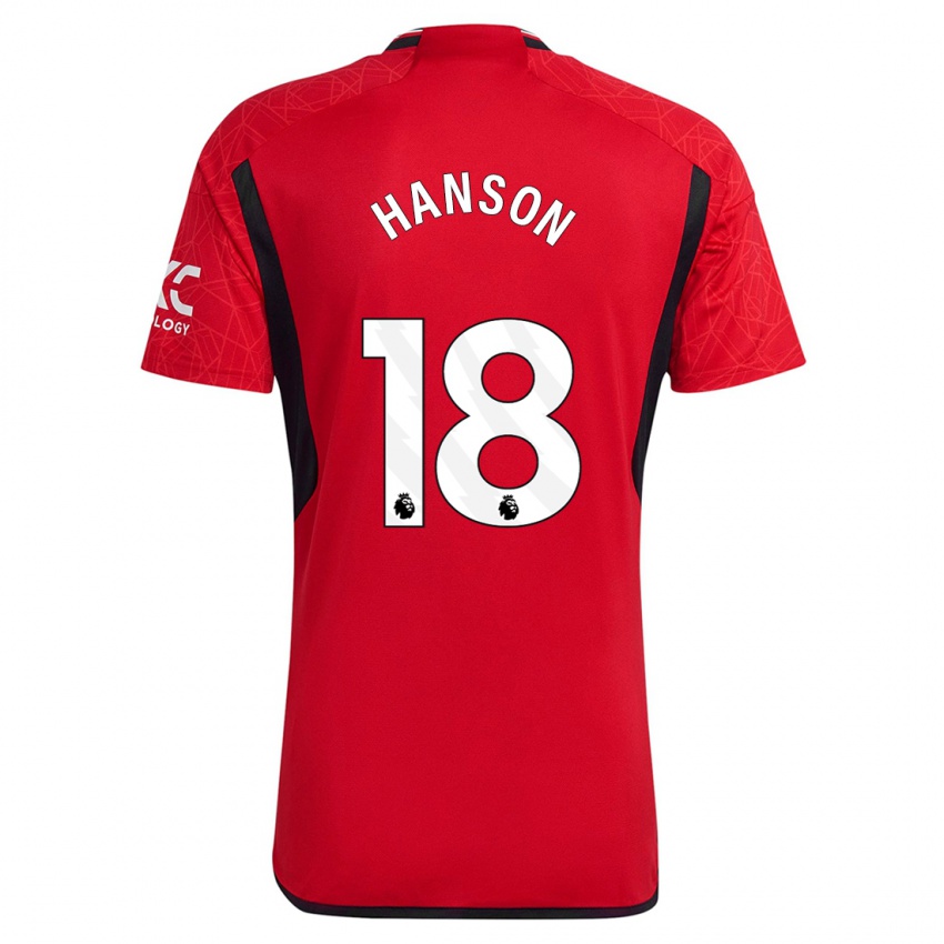 Damen Kirsty Hanson #18 Rot Heimtrikot Trikot 2023/24 T-Shirt Österreich