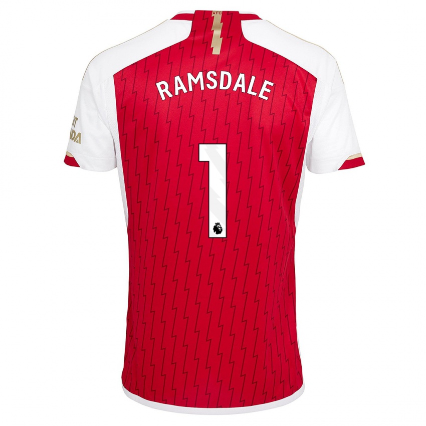 Damen Aaron Ramsdale #1 Rot Heimtrikot Trikot 2023/24 T-Shirt Österreich