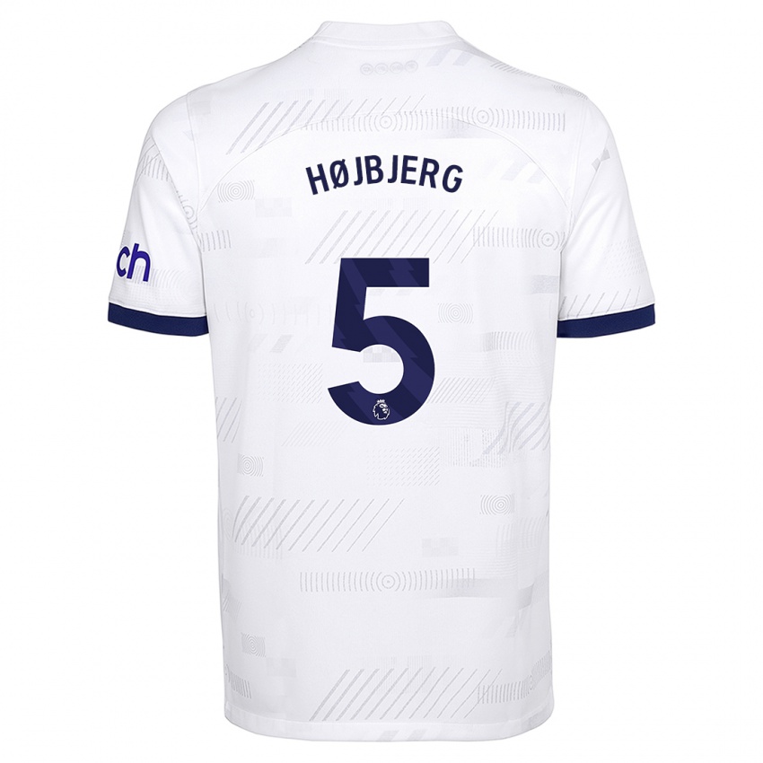 Damen Pierre Emile Hojbjerg #5 Weiß Heimtrikot Trikot 2023/24 T-Shirt Österreich