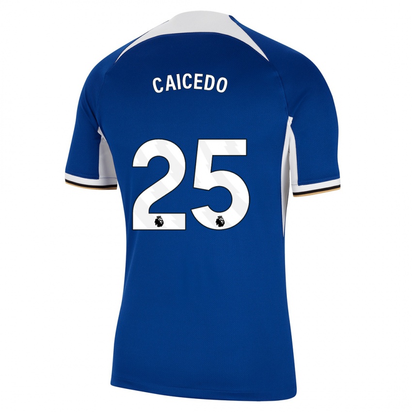 Damen Moises Caicedo #25 Blau Heimtrikot Trikot 2023/24 T-Shirt Österreich