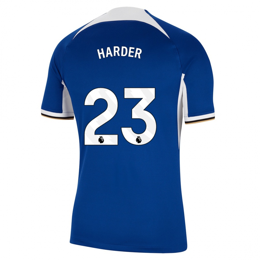 Damen Pernille Harder #23 Blau Heimtrikot Trikot 2023/24 T-Shirt Österreich