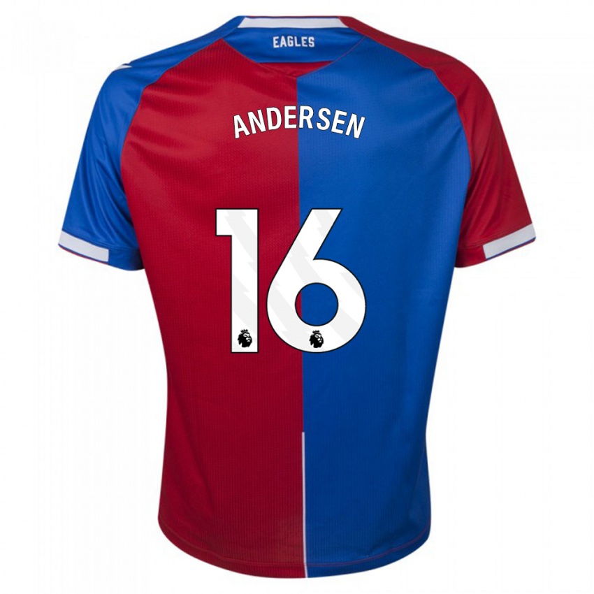 Damen Joachim Andersen #16 Rot Blau Heimtrikot Trikot 2023/24 T-Shirt Österreich