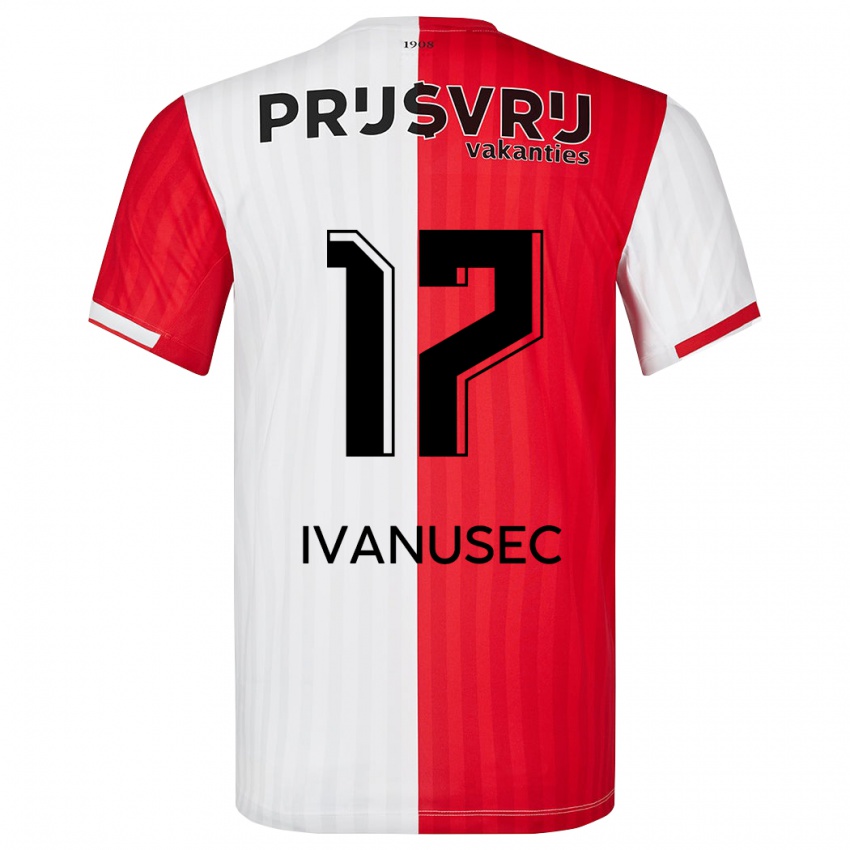 Damen Luka Ivanusec #17 Rot-Weiss Heimtrikot Trikot 2023/24 T-Shirt Österreich
