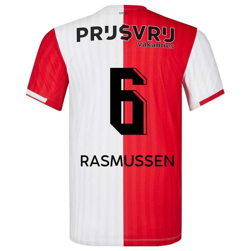 Damen Jacob Rasmussen #6 Rot-Weiss Heimtrikot Trikot 2023/24 T-Shirt Österreich