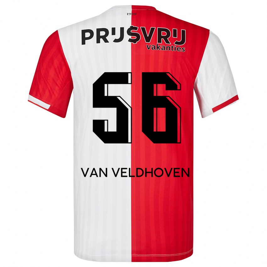 Damen Kars Van Veldhoven #56 Rot-Weiss Heimtrikot Trikot 2023/24 T-Shirt Österreich