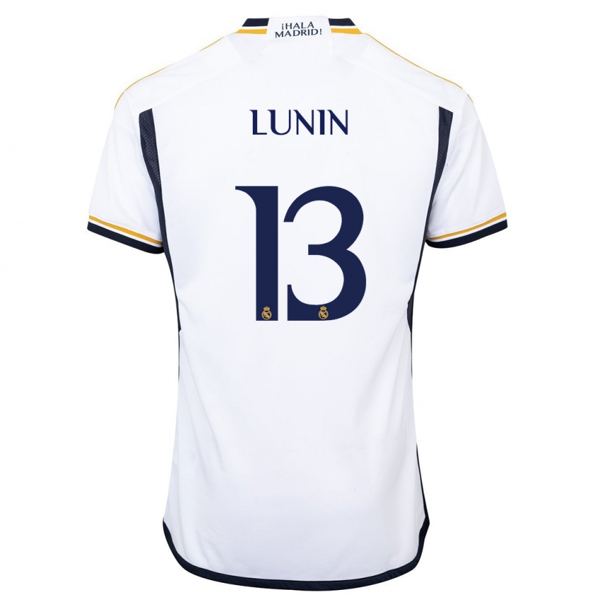 Damen Andriy Lunin #13 Weiß Heimtrikot Trikot 2023/24 T-Shirt Österreich