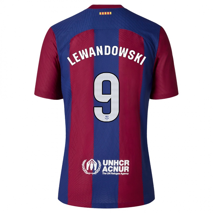 Damen Robert Lewandowski #9 Rot Blau Heimtrikot Trikot 2023/24 T-Shirt Österreich