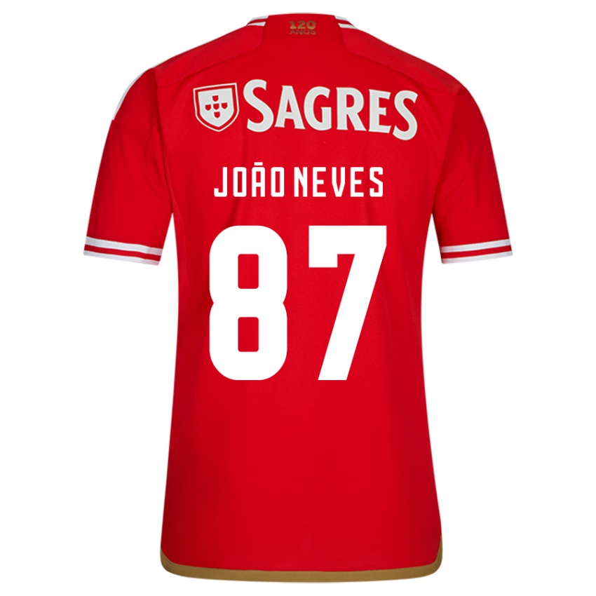 Damen João Neves #87 Rot Heimtrikot Trikot 2023/24 T-Shirt Österreich