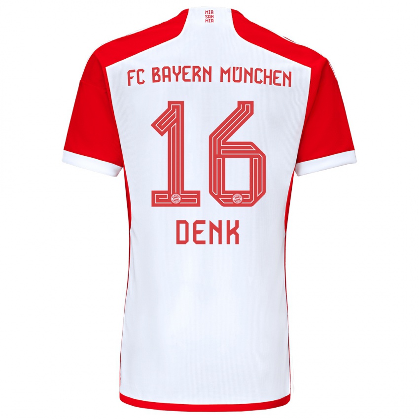 Damen Luca Denk #16 Rot-Weiss Heimtrikot Trikot 2023/24 T-Shirt Österreich