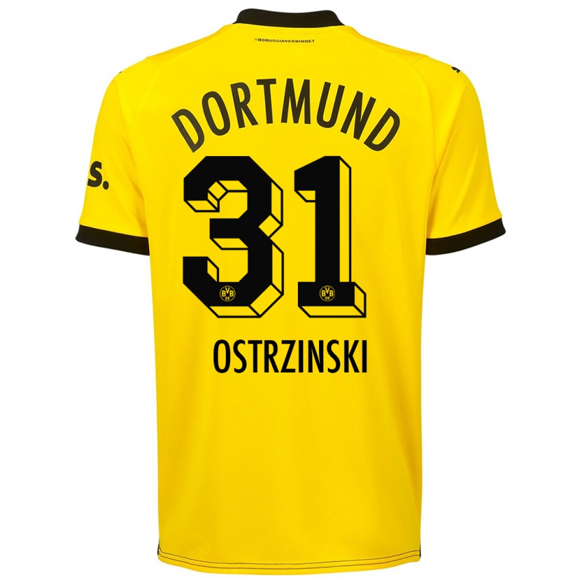 Damen Silas Ostrzinski #31 Gelb Heimtrikot Trikot 2023/24 T-Shirt Österreich