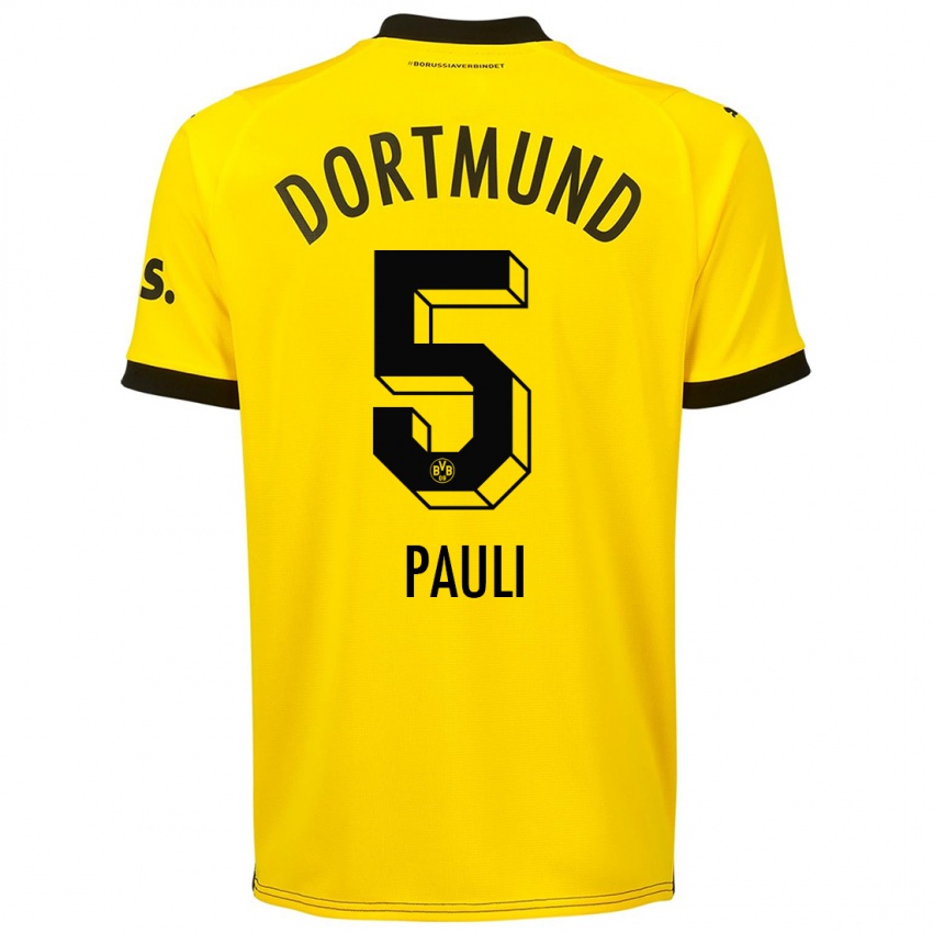 Damen Julian Pauli #5 Gelb Heimtrikot Trikot 2023/24 T-Shirt Österreich