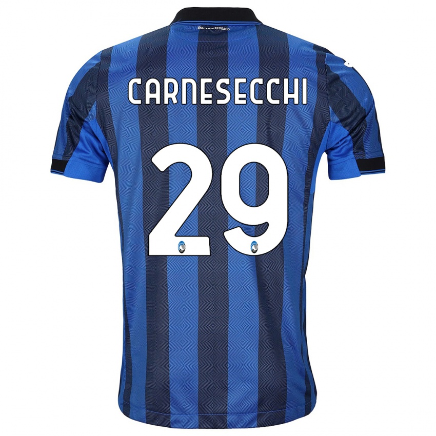Damen Marco Carnesecchi #29 Schwarz Blau Heimtrikot Trikot 2023/24 T-Shirt Österreich
