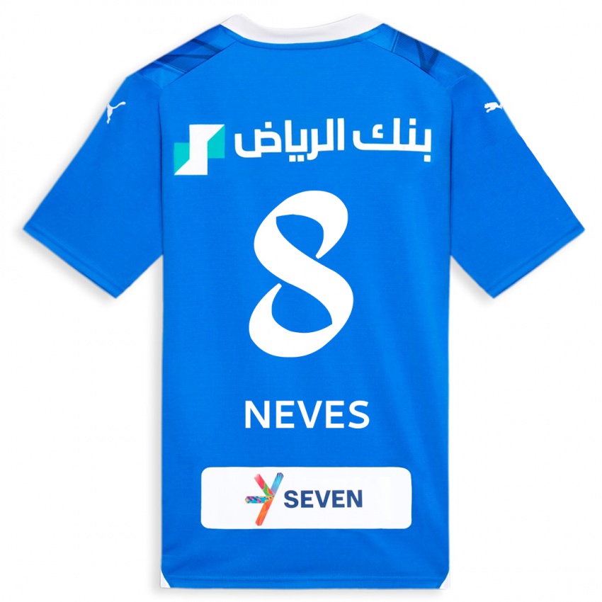 Damen Ruben Neves #8 Blau Heimtrikot Trikot 2023/24 T-Shirt Österreich
