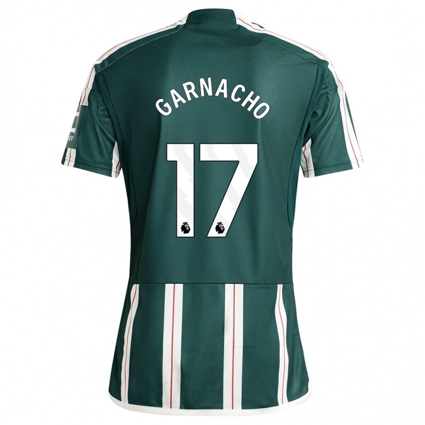 Damen Alejandro Garnacho #17 Dunkelgrün Auswärtstrikot Trikot 2023/24 T-Shirt Österreich